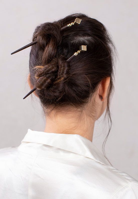 Knot Bun With Hair Stick
