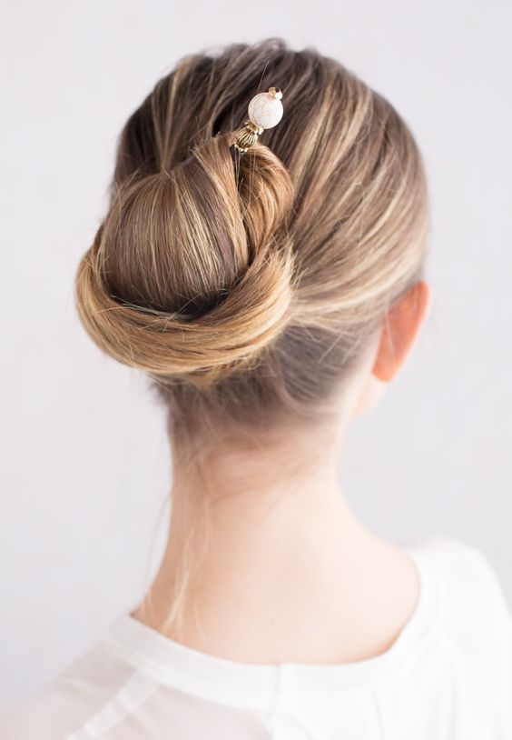 Knot Bun With Hair Stick