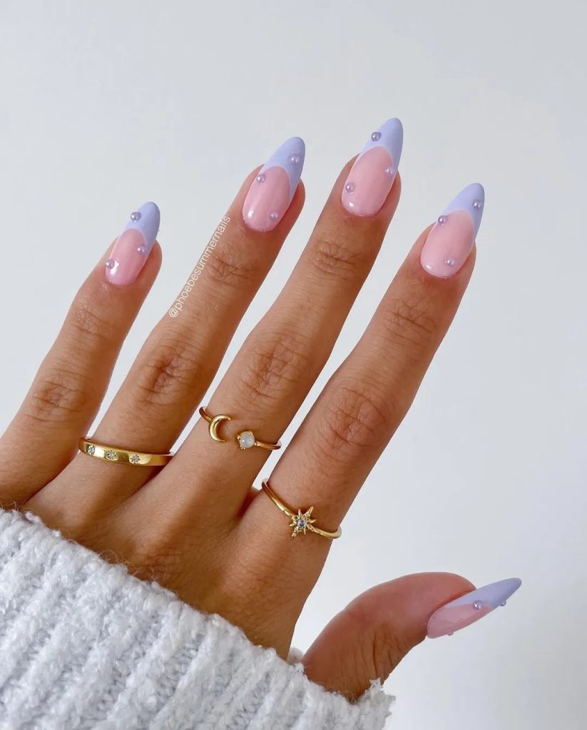 Lavender Tips With Pearls