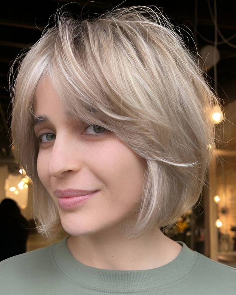 Layered Bob Haircuts With Curtain Bang