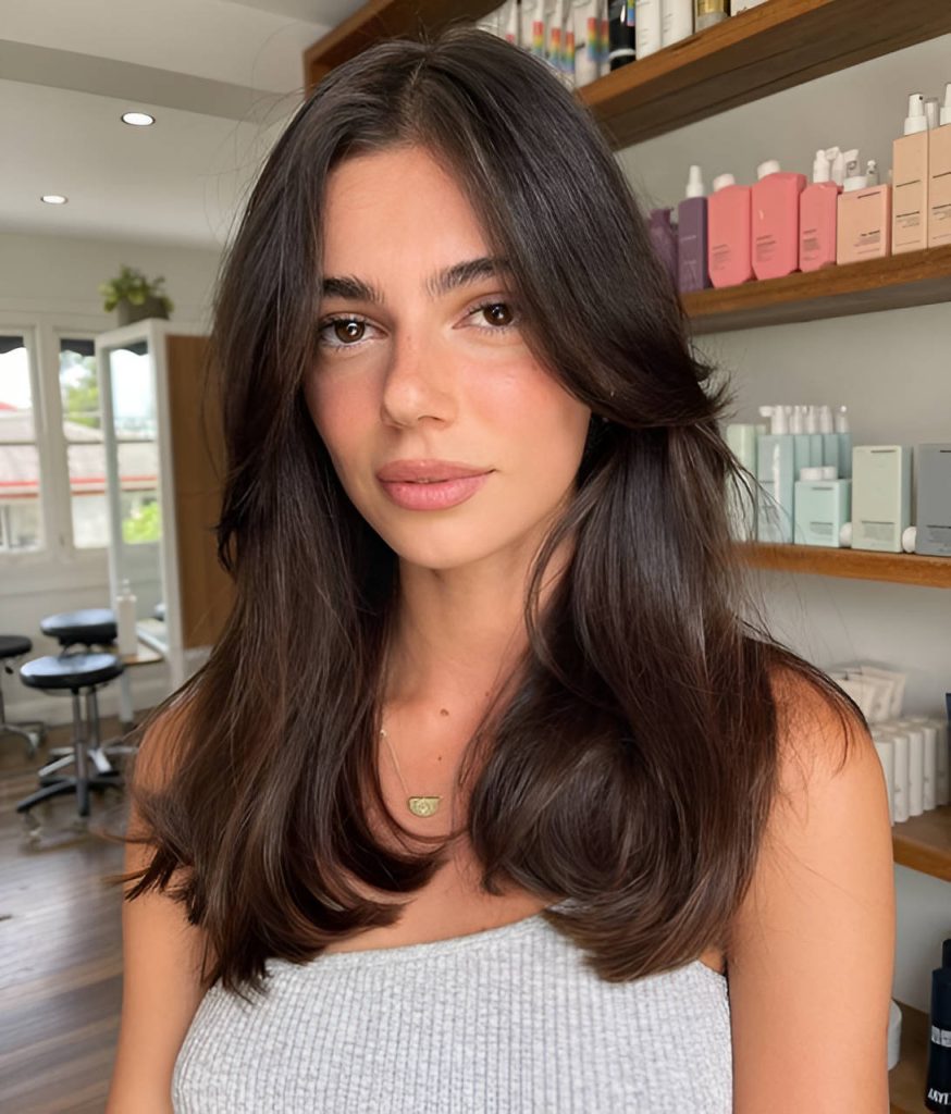Layered Medium-length Hair With Curtain Bang