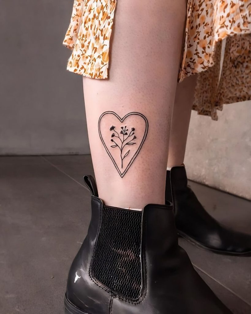 Little Heart Tattoo For Legs