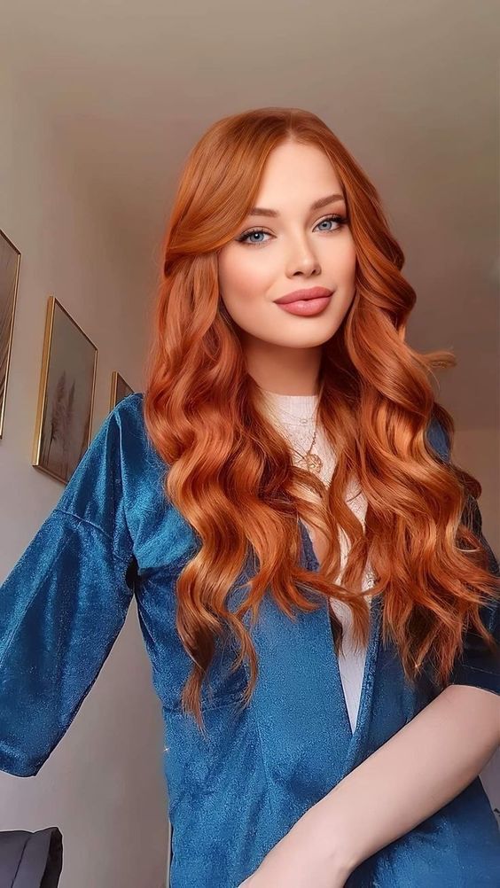 Long Curly Orange Hair