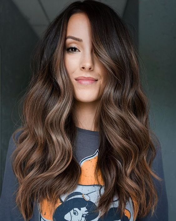 Long Wavy Walnut Brown Hair