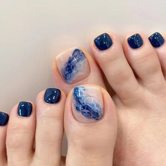 Marble Toe Nail Art