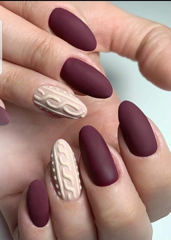 Matte Sweater Nails1