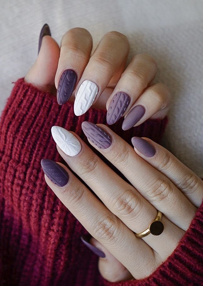 Matte Sweater Nails4
