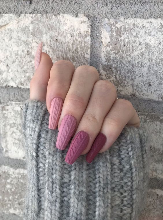 Matte Sweater Nails6