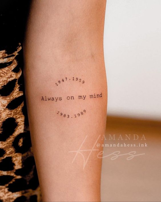 Meaningful Quote With Date Small Tattoo Ideas For Women