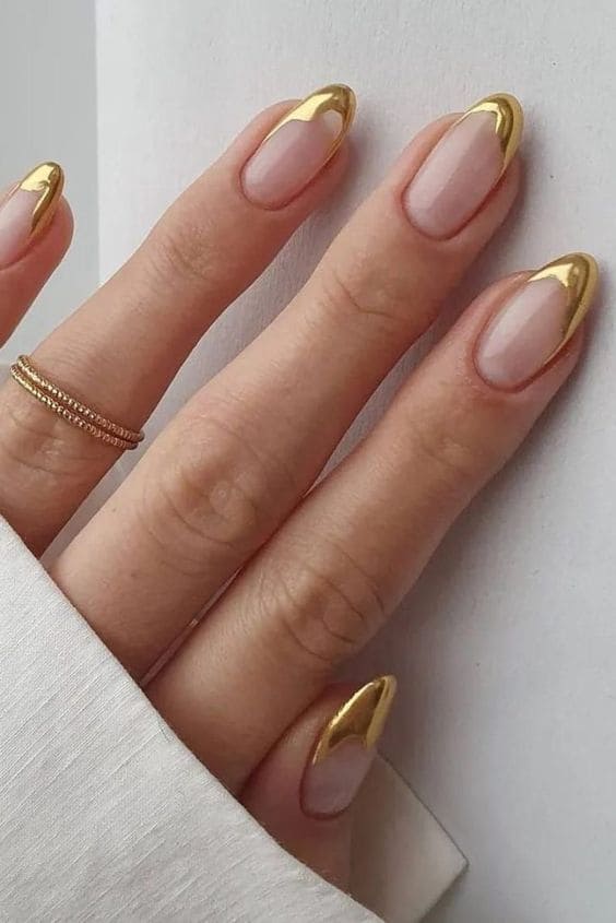 Metallic Nude Summer Nails