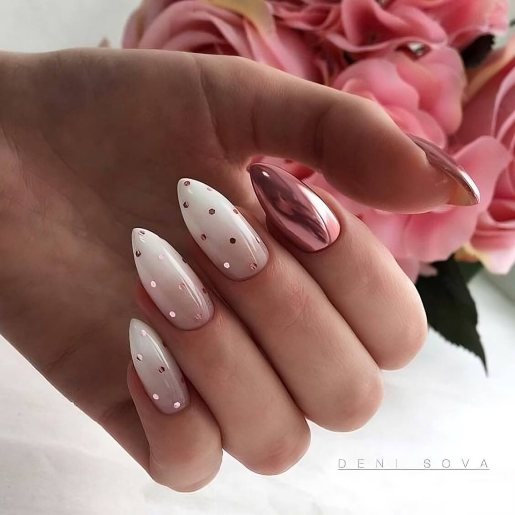 Mirror Chrome Polka Dot Nails