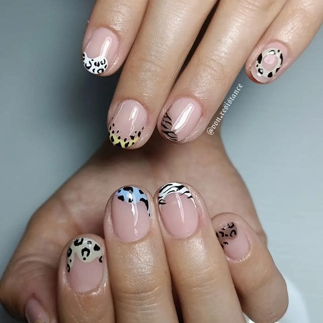 Mixed Animal Print Nail Designs