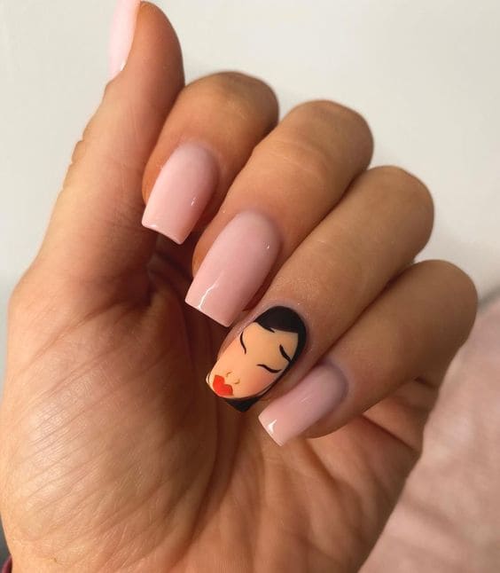 Mulan Disney Princess Nails