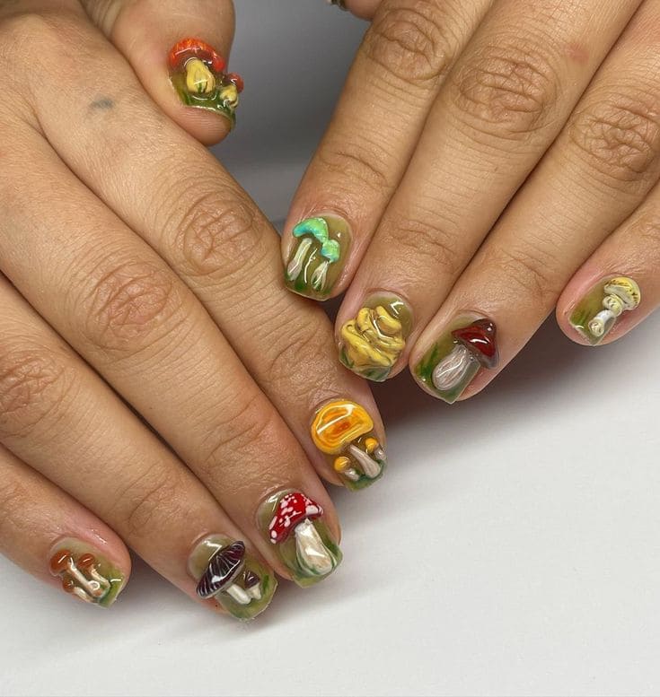 Mushroom Nail Art2
