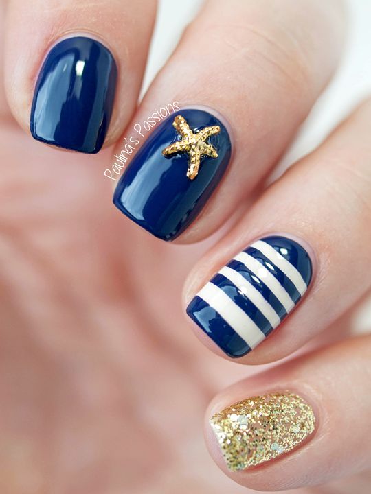 Nautical Beach Nail Ideas