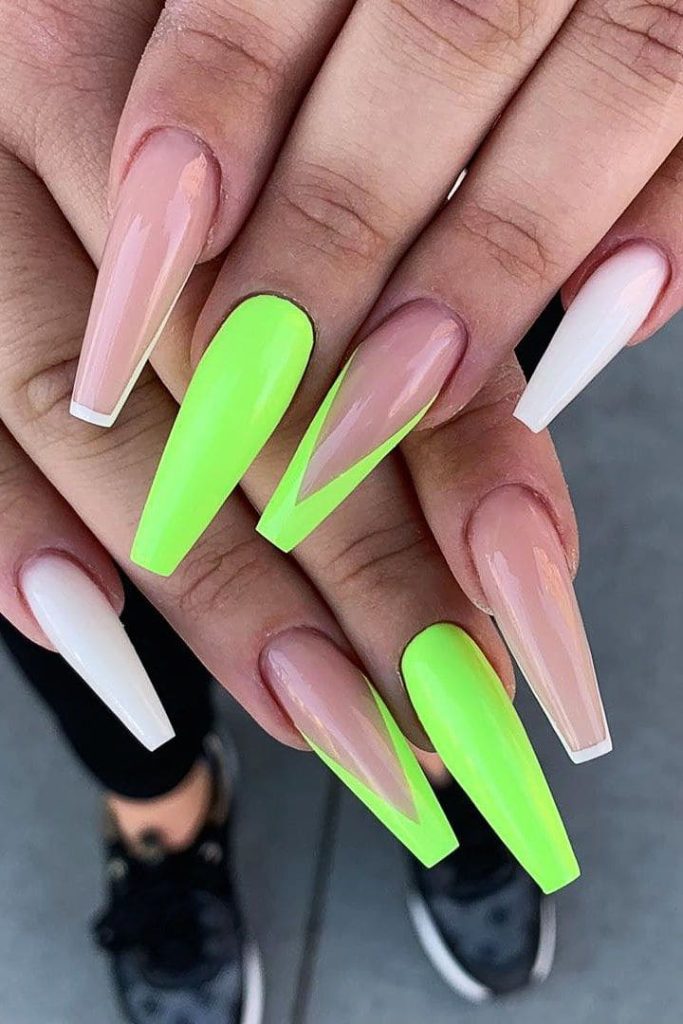 Neon Acrylics Nails
