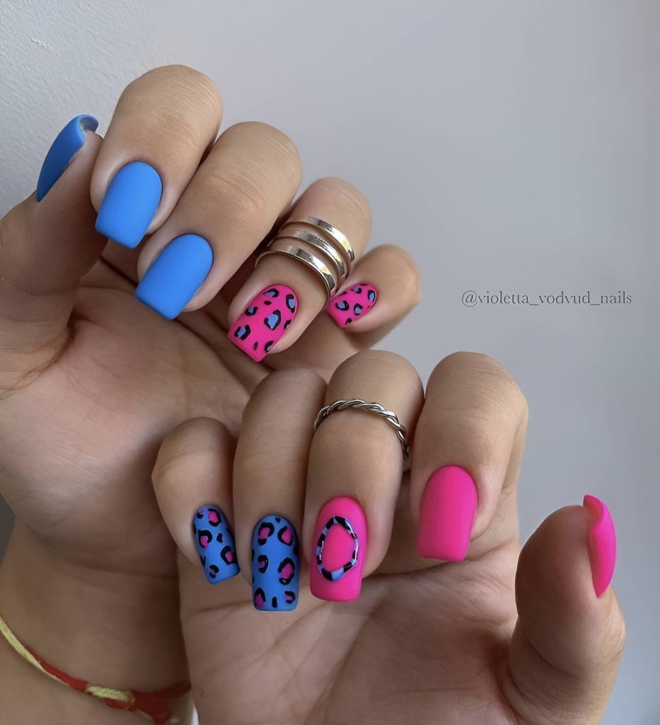 Neon Animal Print Nails