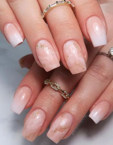 Nude Marble Bridesmaid Nail Ideas
