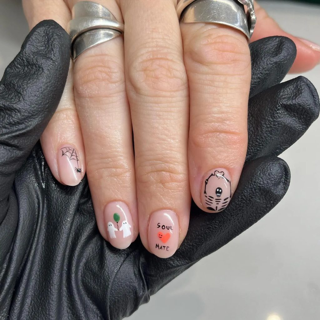  Nude Short Halloween Nails