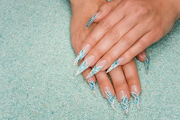 Ocean Blue Stiletto Shape