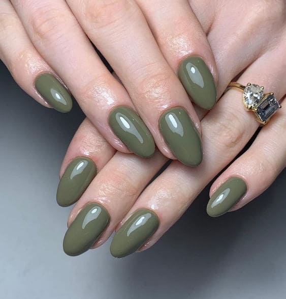 Olive Green Manicure