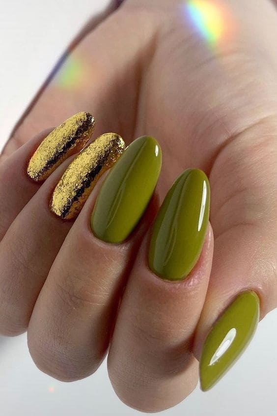 Olive Green Manicure