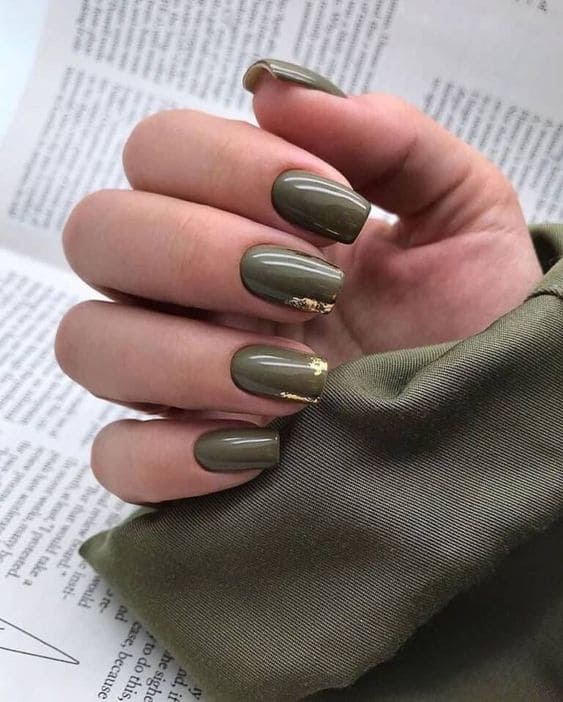 Olive Green Manicure