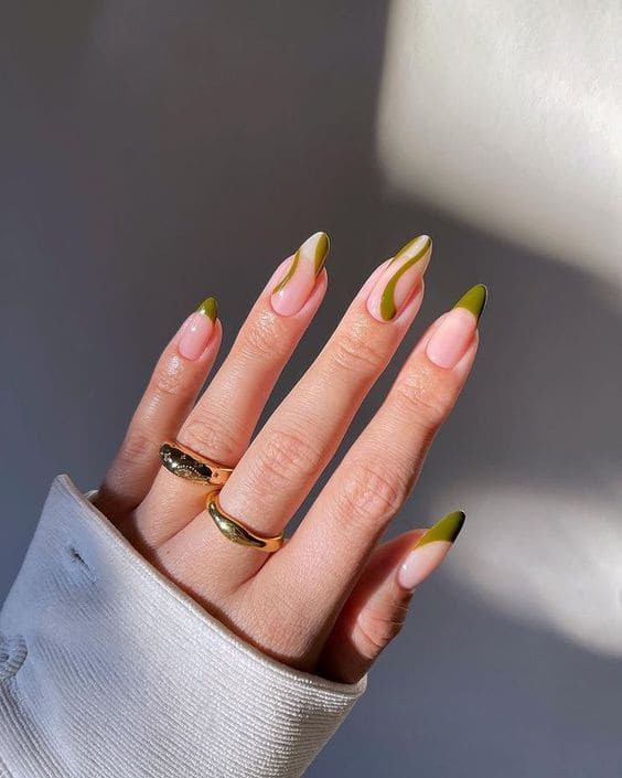 Olive Green Nail Ideas