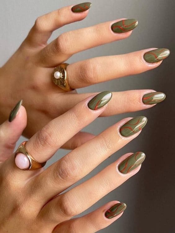 Olive Green Nail Ideas