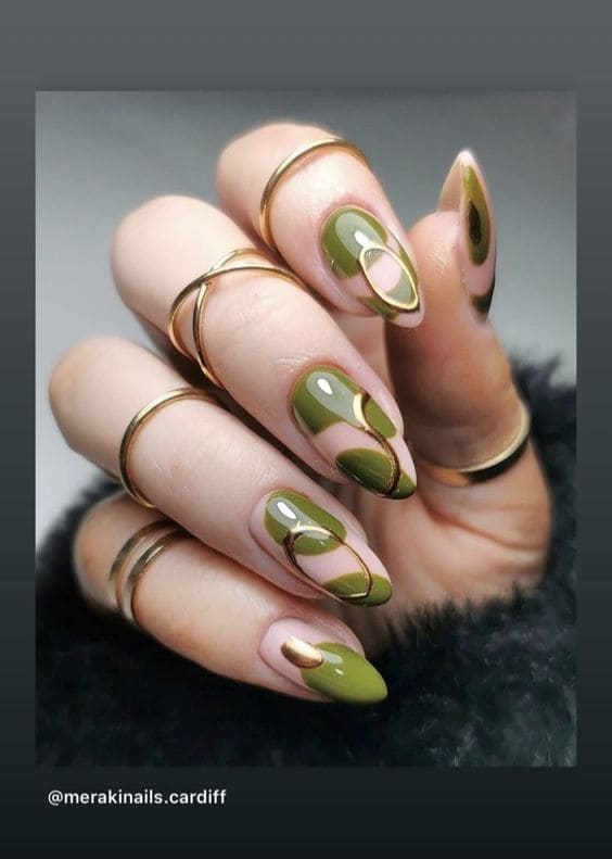 Olive Green Nail Ideas