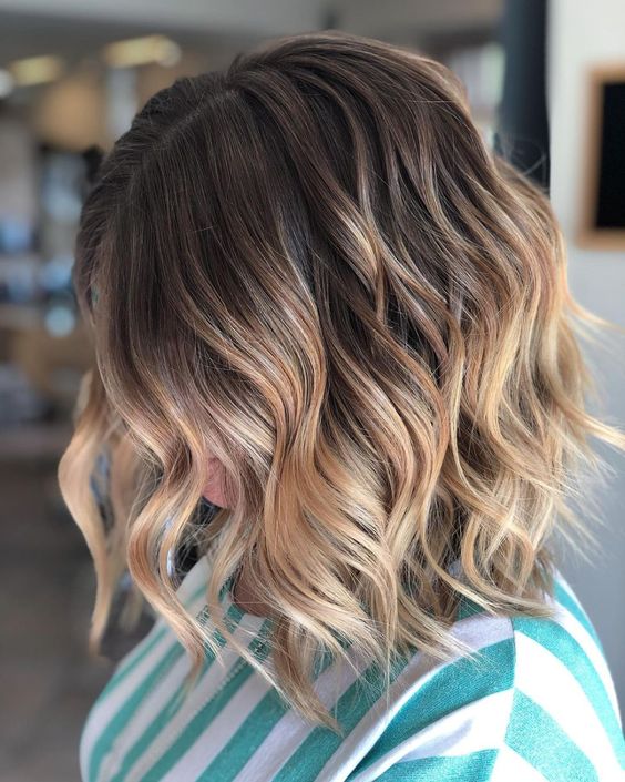 Ombre Honey Balayage Short Hair