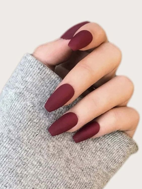 One-Tone Matte Fall Manicure