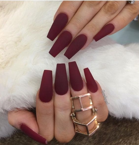 One-Tone Matte Fall Manicure