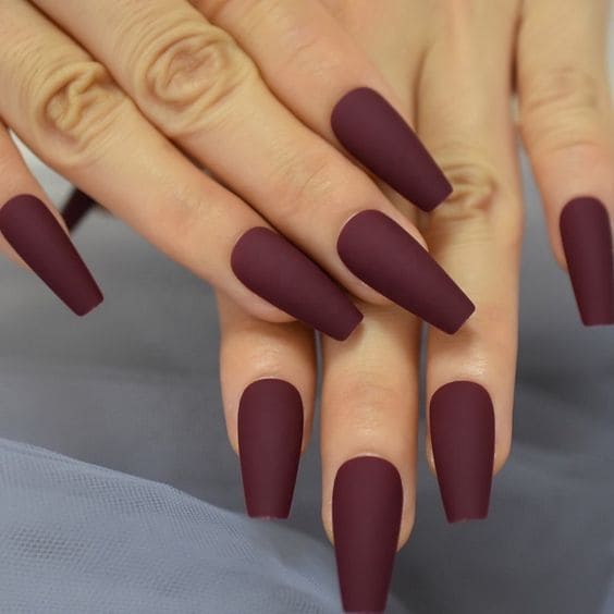 One-Tone Matte Fall Manicure