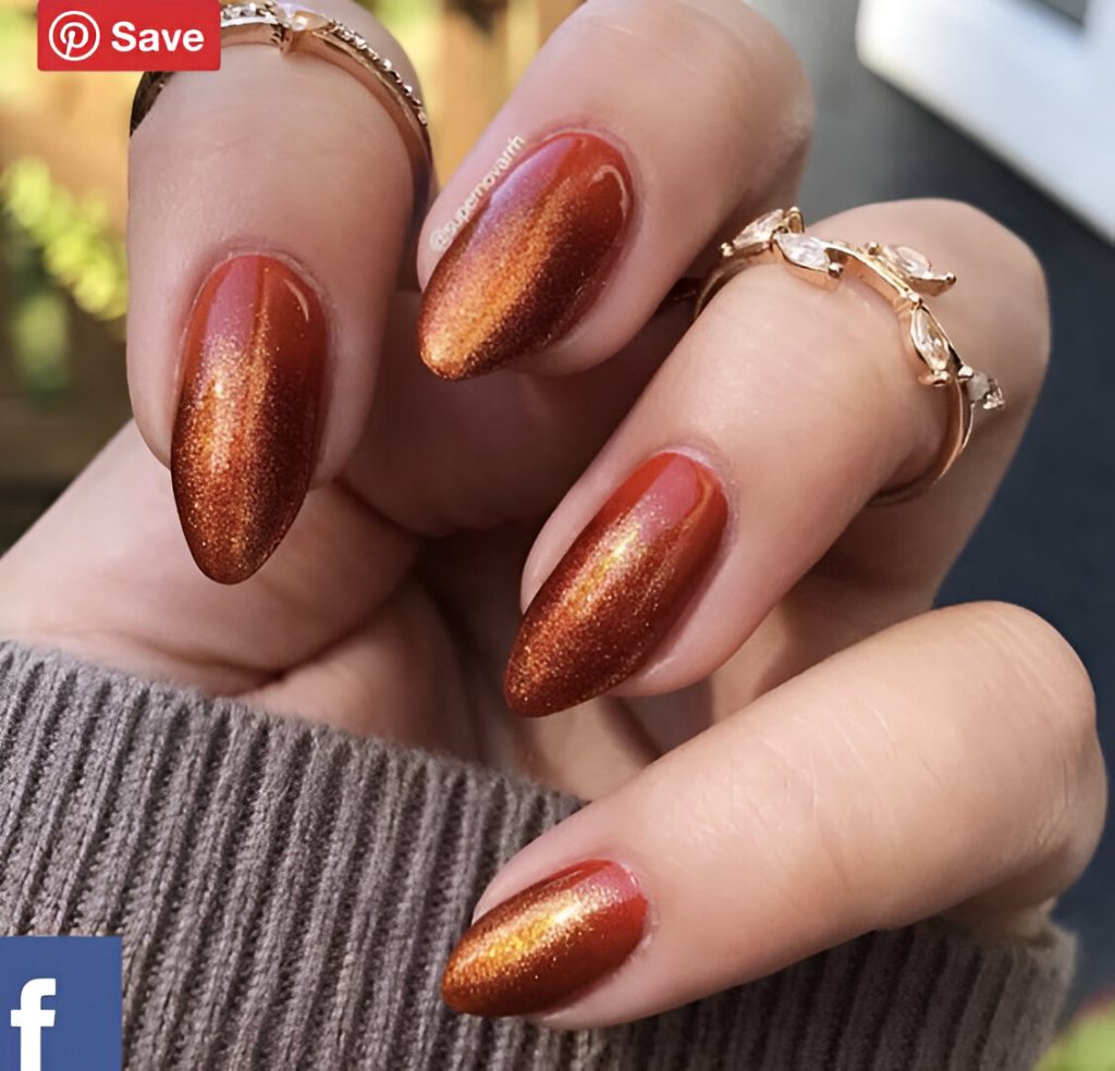 Orange Glitter Tips