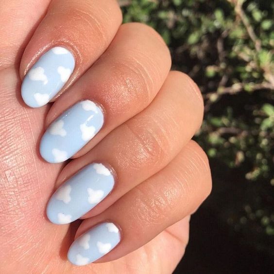 Pastel Cloud Nail Art1