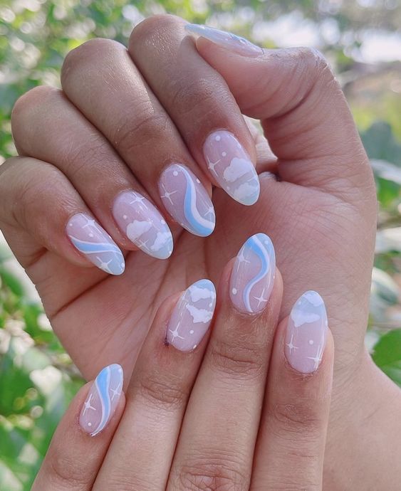 Pastel Cloud Nail Art2
