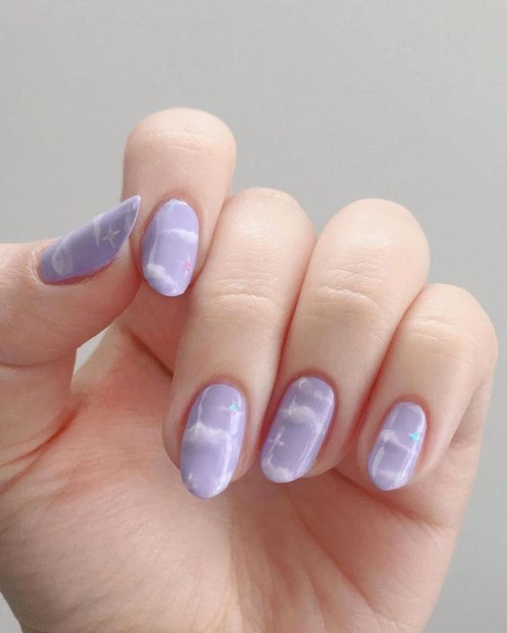 Pastel Cloud Nail Art3