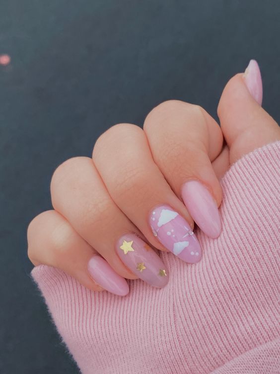 Pastel Cloud Nail Art