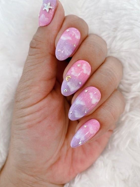 Pastel Cloud Nail Art5