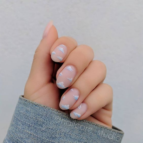 Pastel Cloud Nail Art