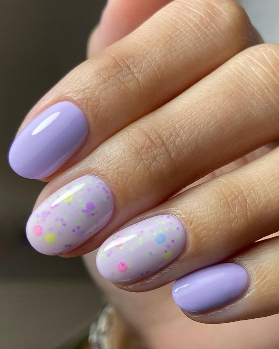 Pastel Confetti Nails