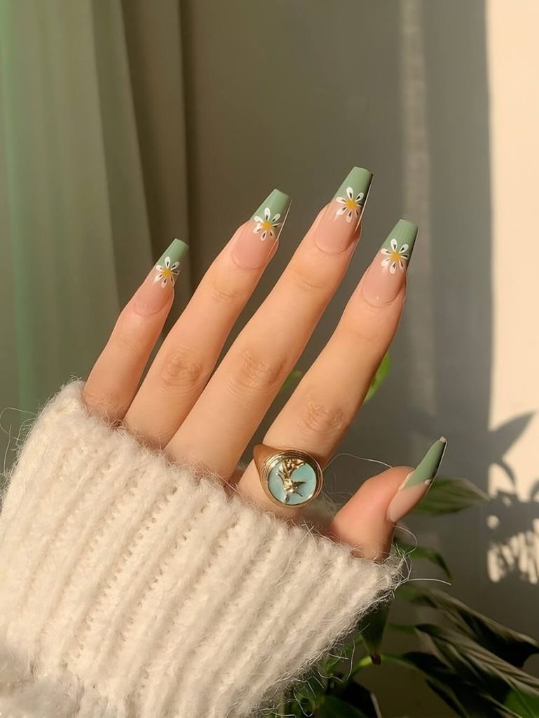  Pastel French Tip Square Nails