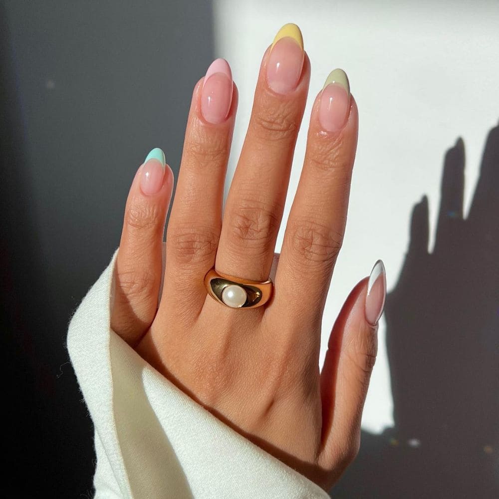 Pastel French Tips Nails