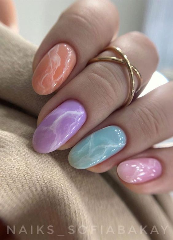 Pastel Marble Nails4