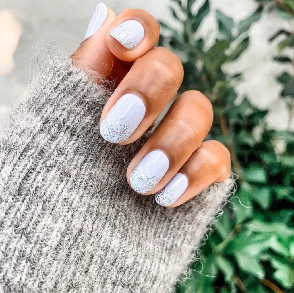  Pastel Nails With Glittered Tips