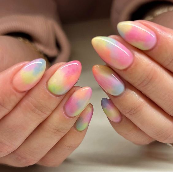 Pastel Tie Dye Manicure5