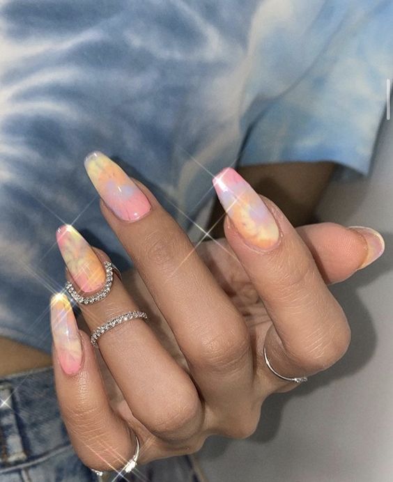 Pastel Tie Dye Manicure6