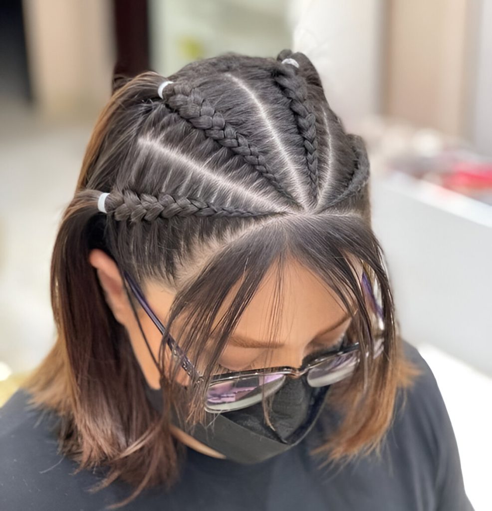 Patterned Braided Hairstyles For Short Hair