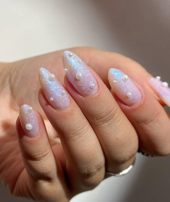 Pearlescent Beach Nail Ideas